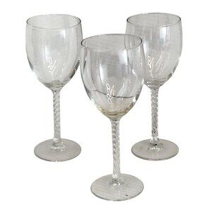 Vintage Cristal D'Arques Angelique Wine Glasses Twisted Stem One Glass